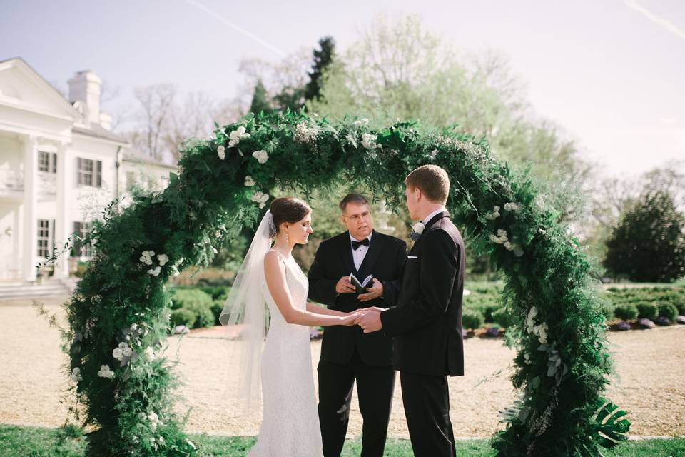 A panoramic view of the ceremony