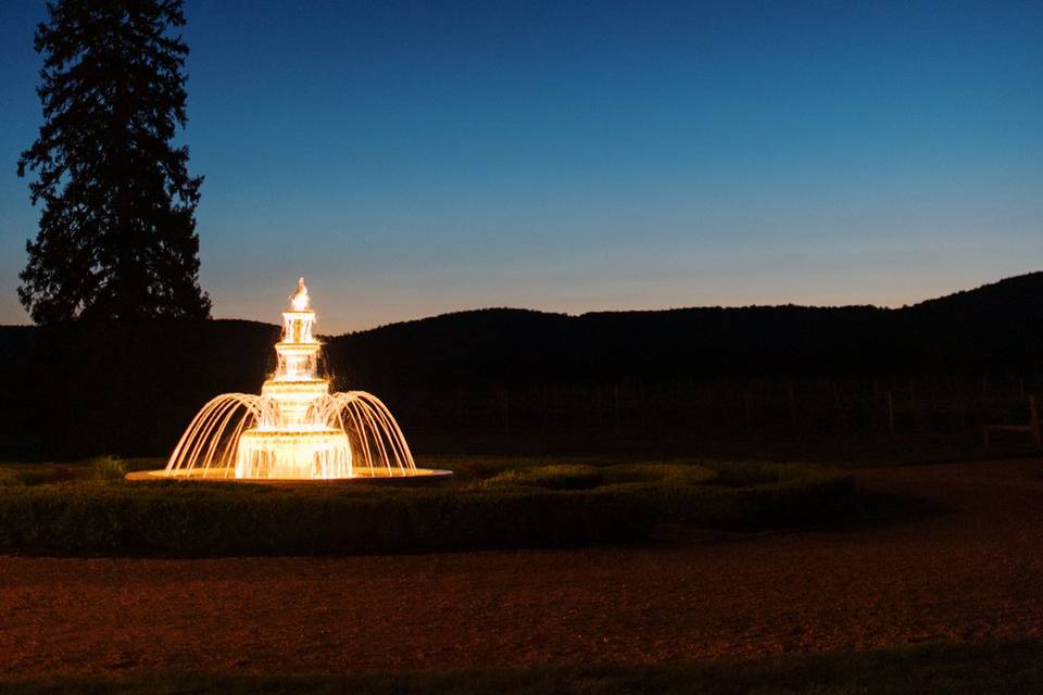 The fountain at night