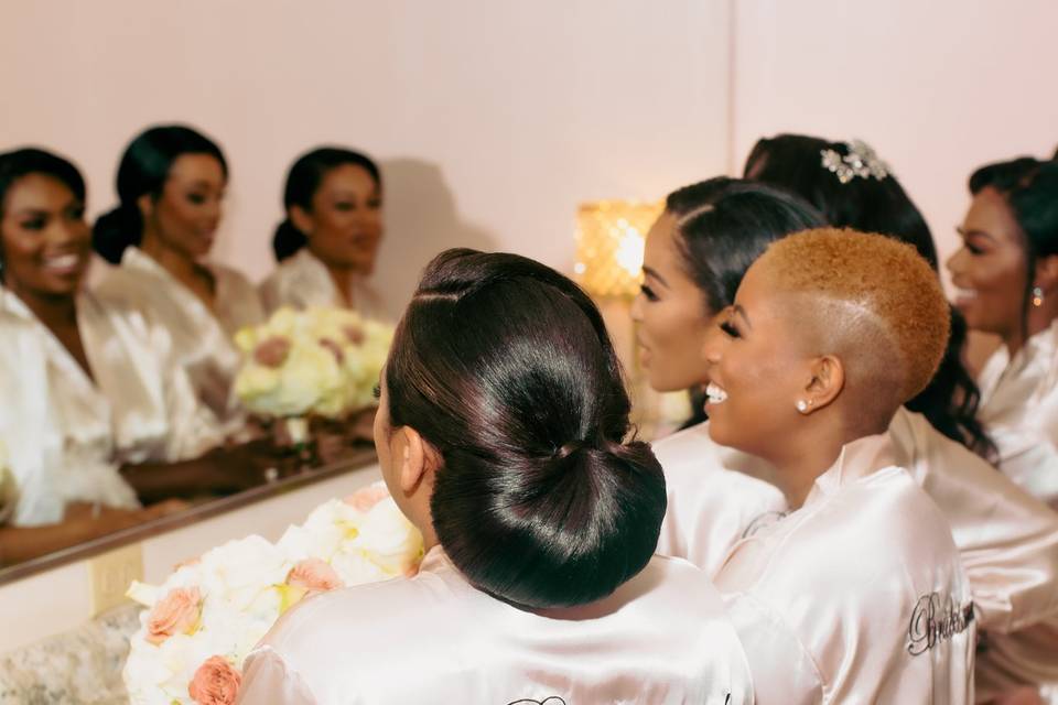 Bridesmaid low bun