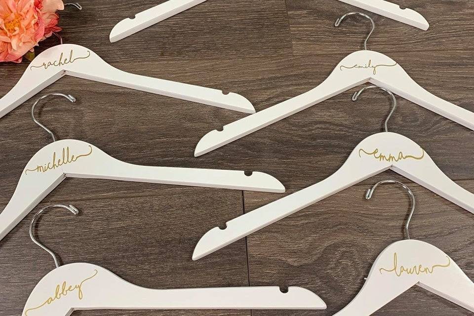 White Custom Wooden Hangers