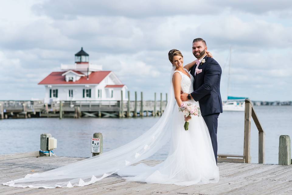 Newlyweds at the dock