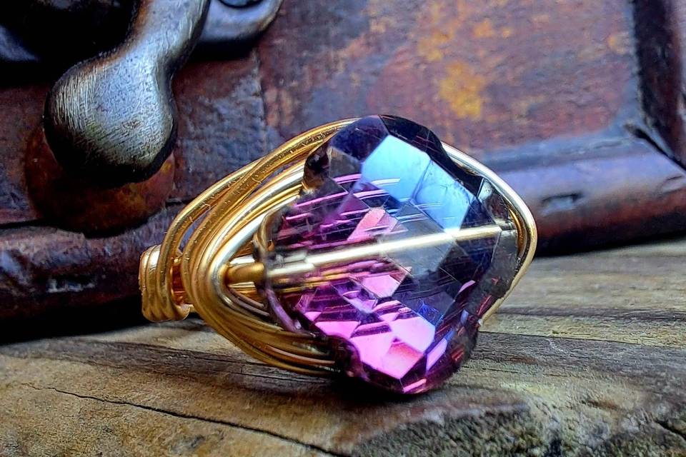 Fancy Faceted Ring in Purple