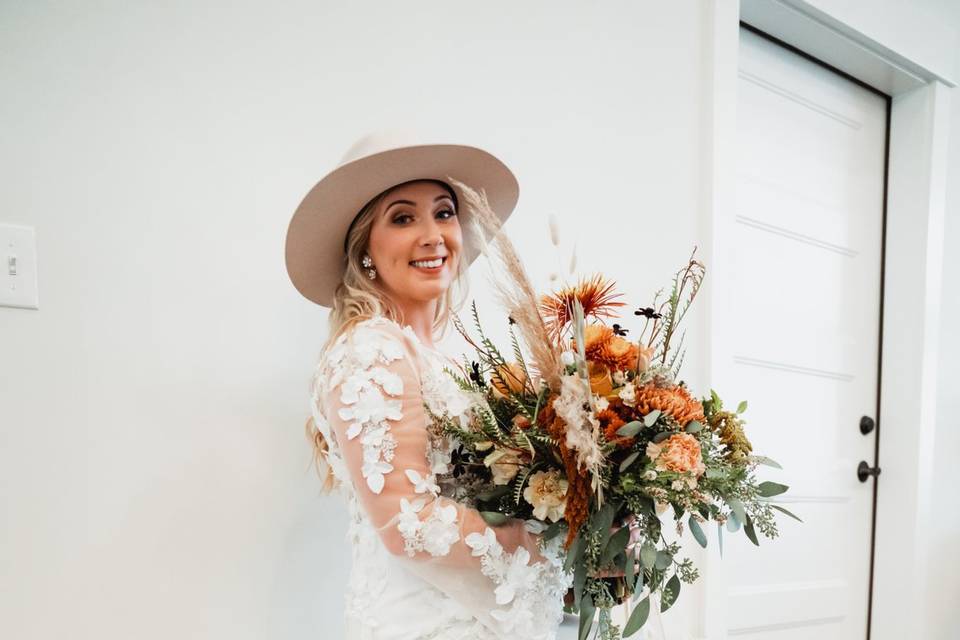 Bride sitting