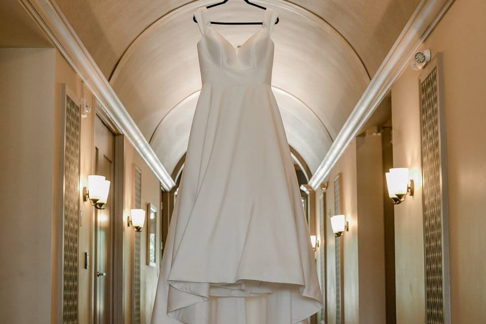 Dress Displayed in Hallway