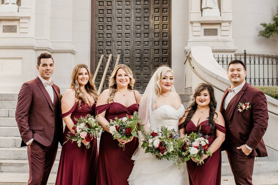 Bride and bridesmaid makeup