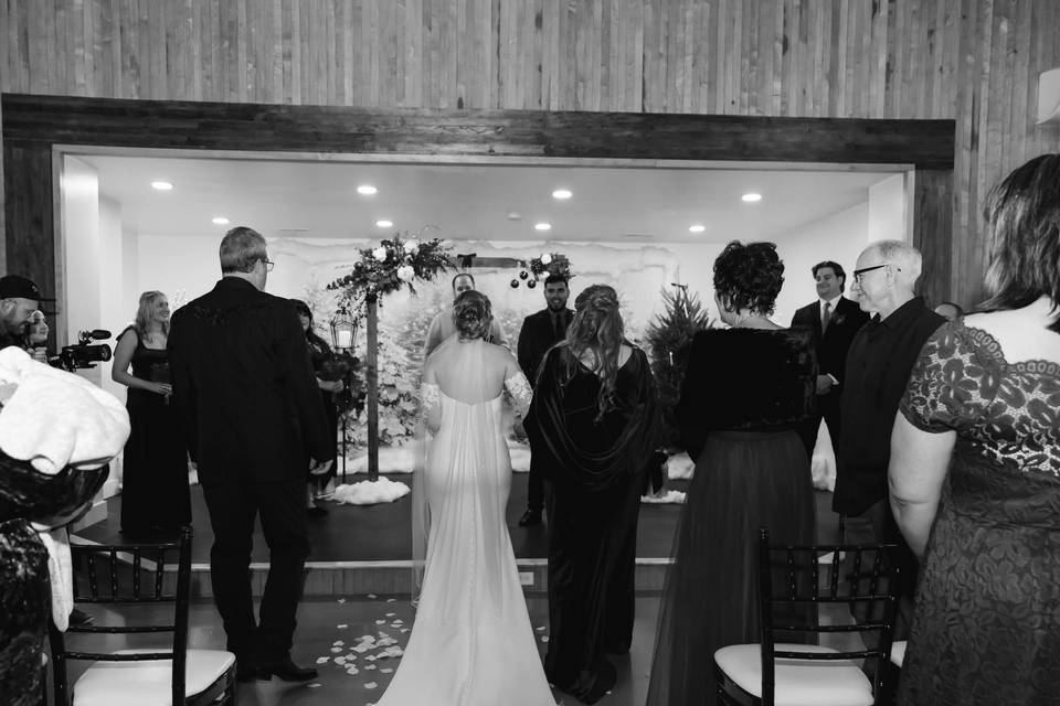 Wedding ceremony for winter