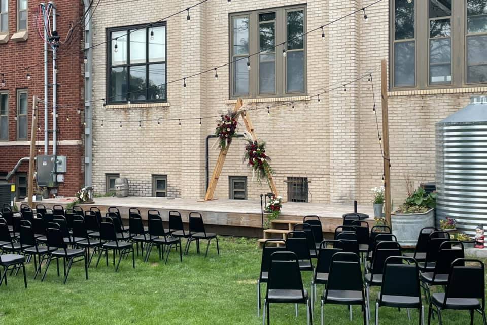 Outdoor wedding seating