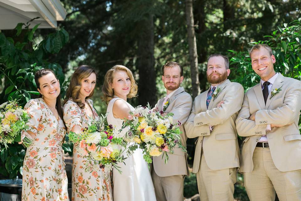 The couple and their attendants