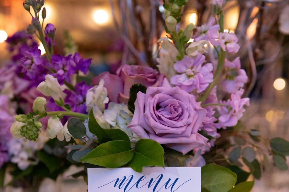 Table setting with menu