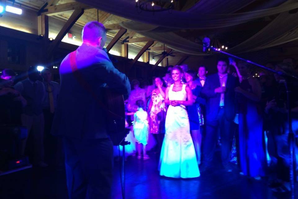 Melissa's Wedding. Groom joined us to perform a song for his bride!