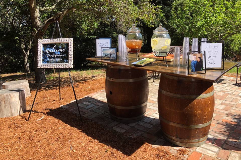 8' Floating Wine Barrel Tables