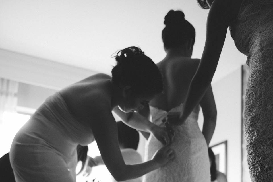 Dressing the bride