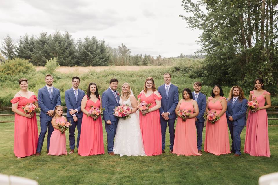 Garden Wedding Bridal Party