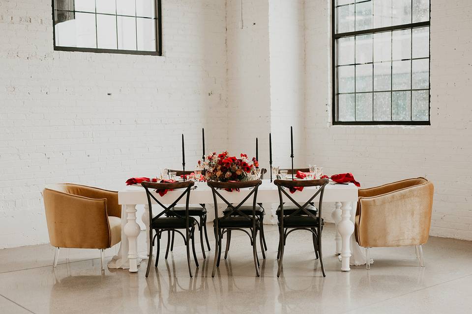 Main Hall table setup.