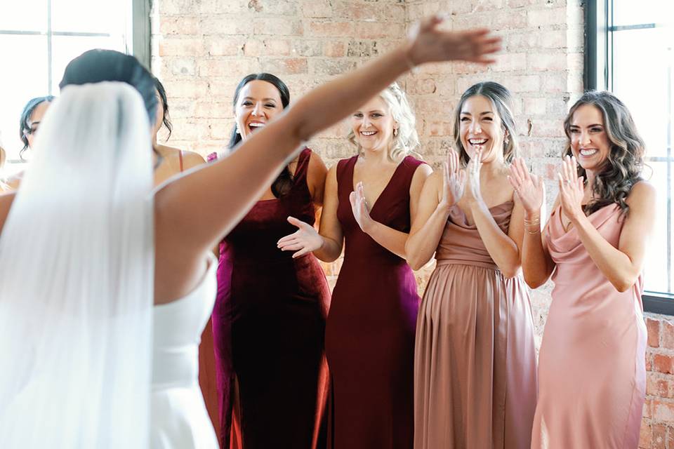 Bridesmaids in Get Ready Room