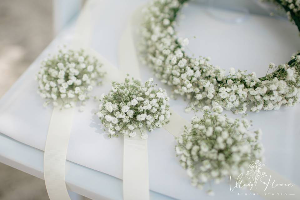 Flower crown and wrist corsages