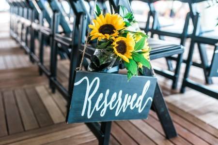 Rustic chair with sunflower