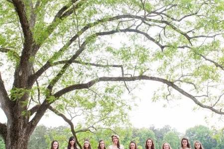 The bride with her bridesmaids