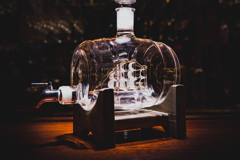 Tomoka Gold whiskey decanter