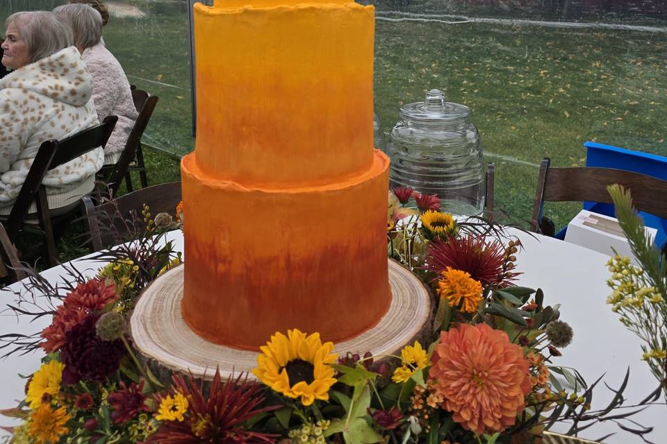 Custom Cake Ombre Burnt Orange