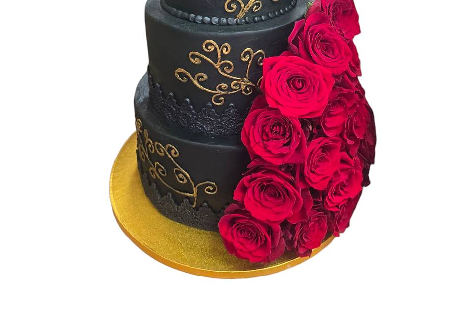 Custom Cake Red and Black