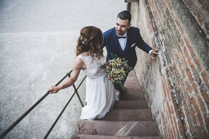 Real bride half updo