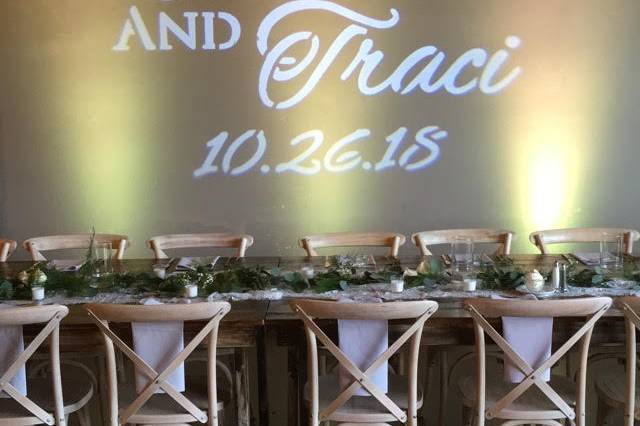 Custom Monogram and Uplighting