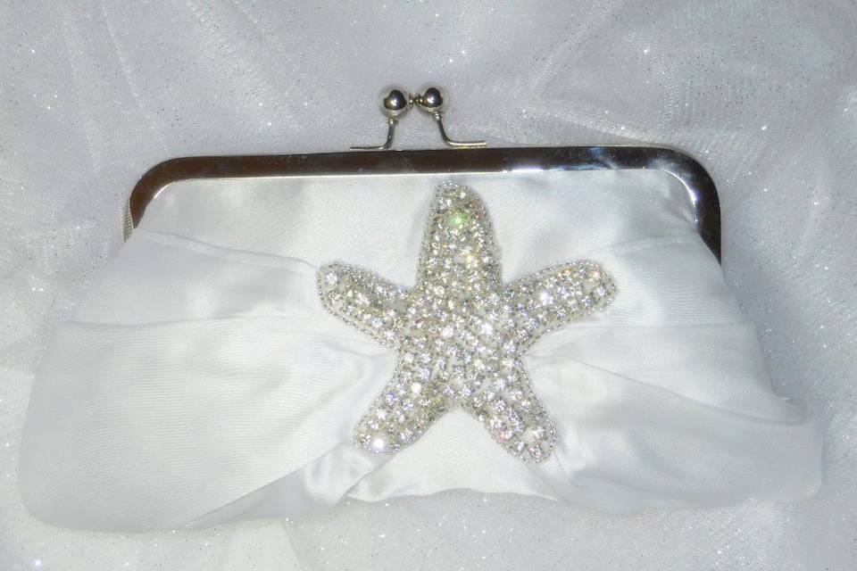 Simple Satin clutches with sparkling crystal rhinestone details