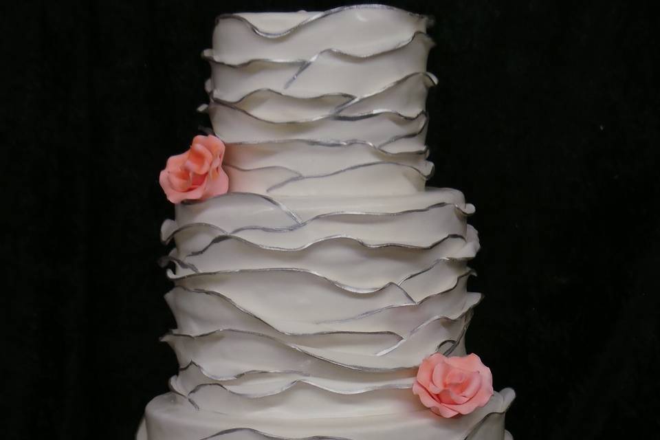 4-tier white wedding cake