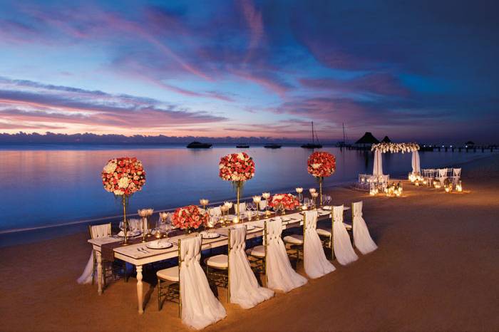 Beach reception setup