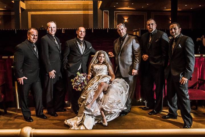 Bride with guys