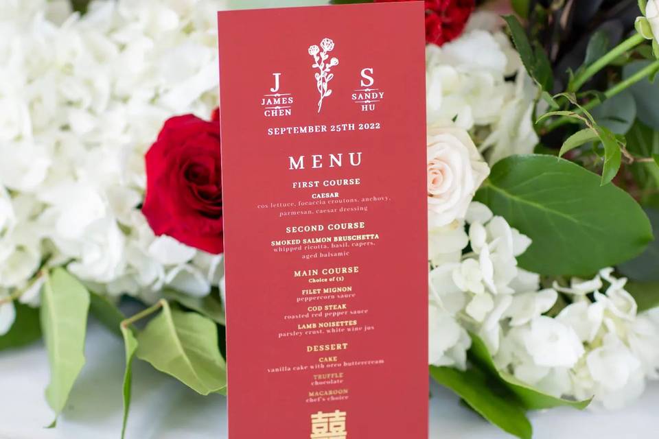 Menu card