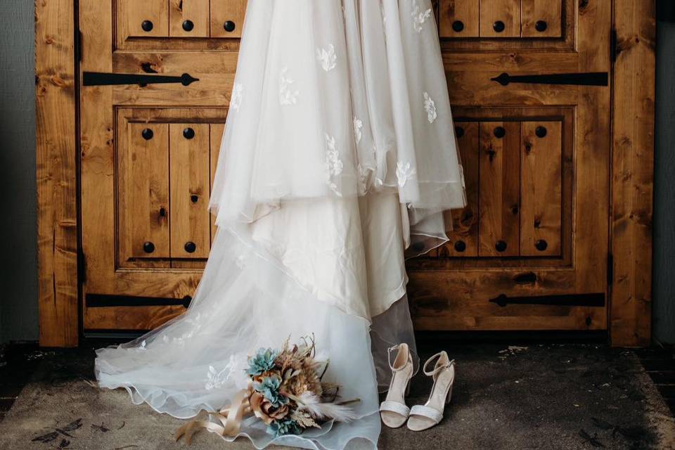 Wedding Dress & Castle Doors