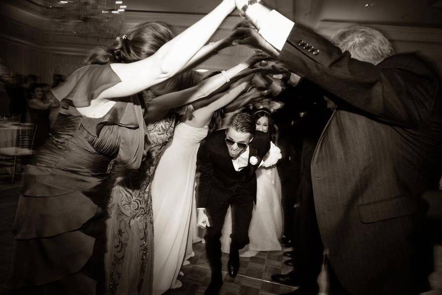 Couple and guests on dance floor