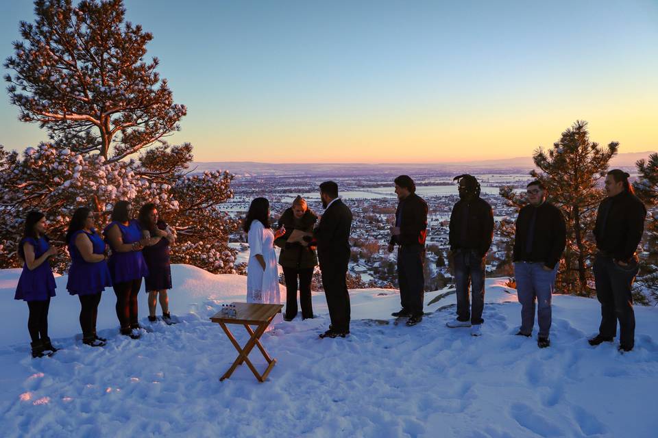 Sunset Winter Wedding
