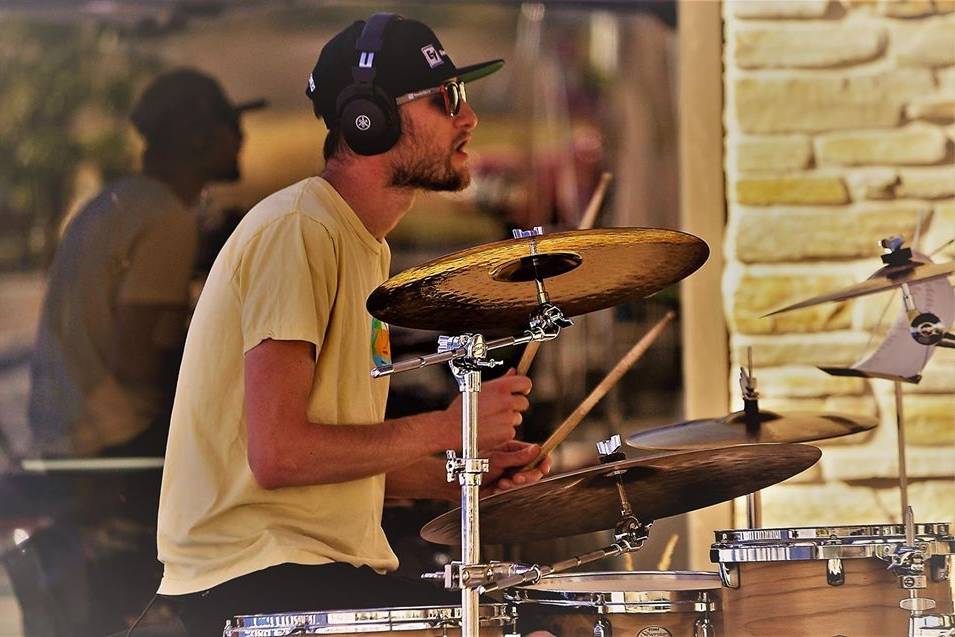 Chris bangin' on the drums