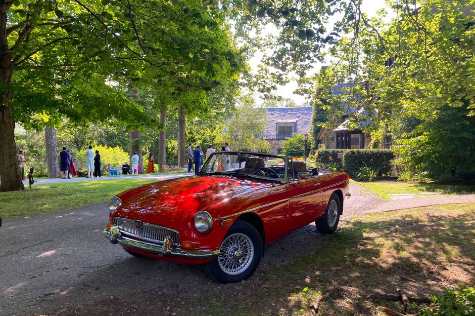 Red vintage car