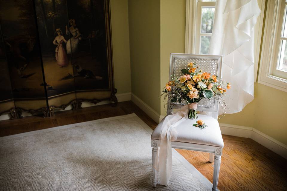 Bouquet on a chair