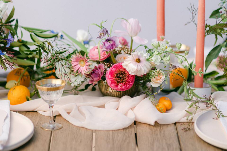 Table decoration with candles