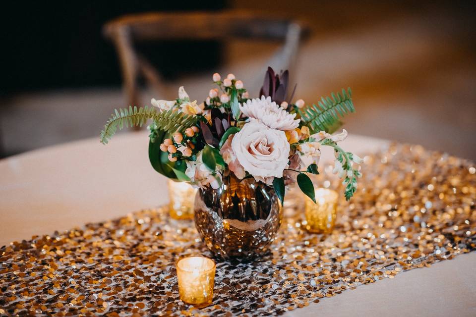 Simple centerpiece with candles