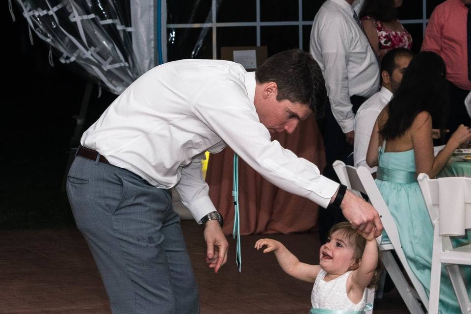 Dancing with the little girl