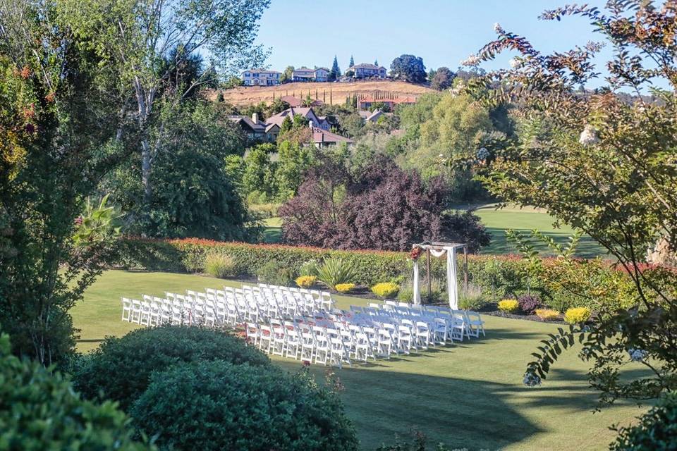 View of ceremony setup