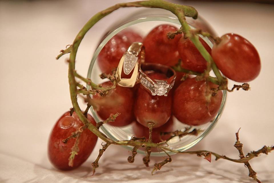 Close-up of the rings