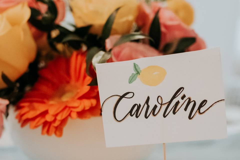 Summer Wedding Place Cards