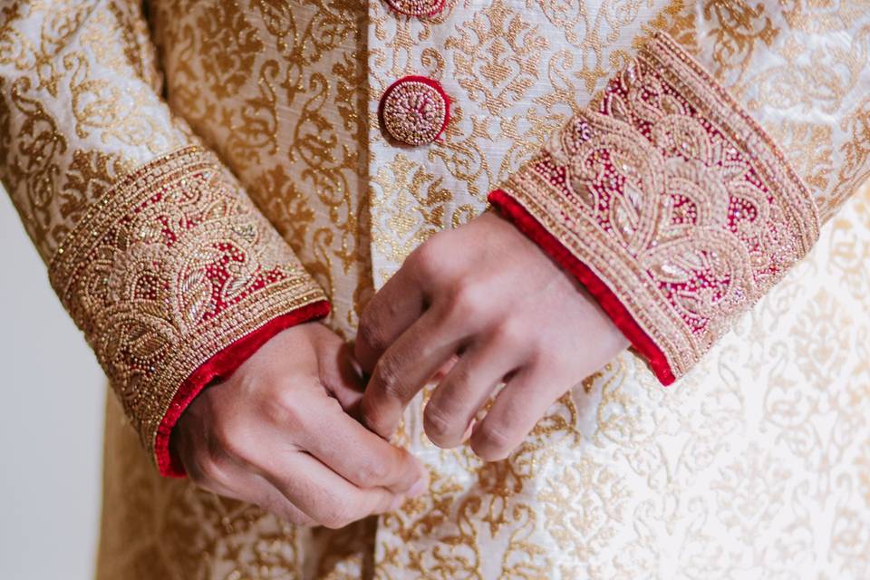 Groom getting ready