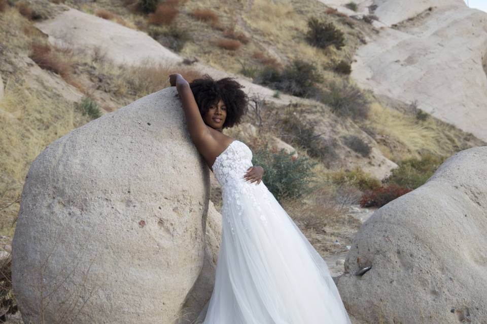 Tulle wedding gown