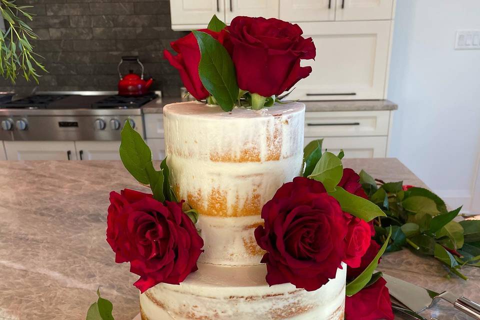 Wedding cake roses