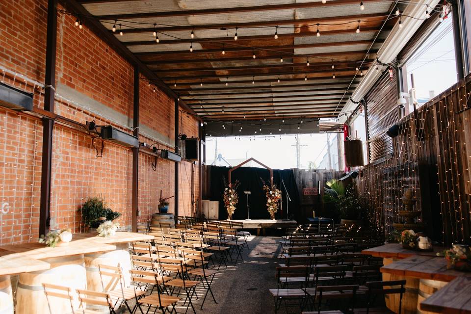 Ceremony chairs and stage