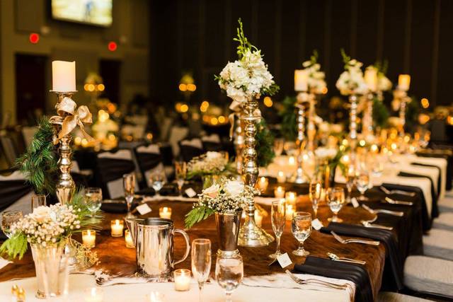 Table setup with centerpiece