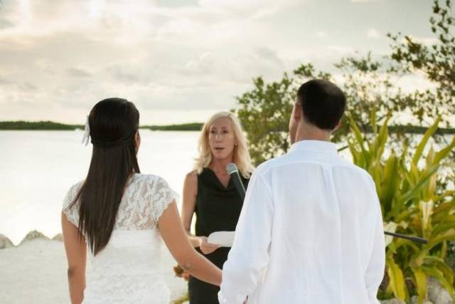 Beach wedding ceremony